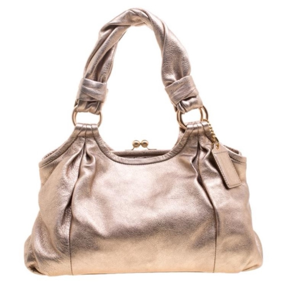 Coach Metallic Gold Leather Shoulder Bag